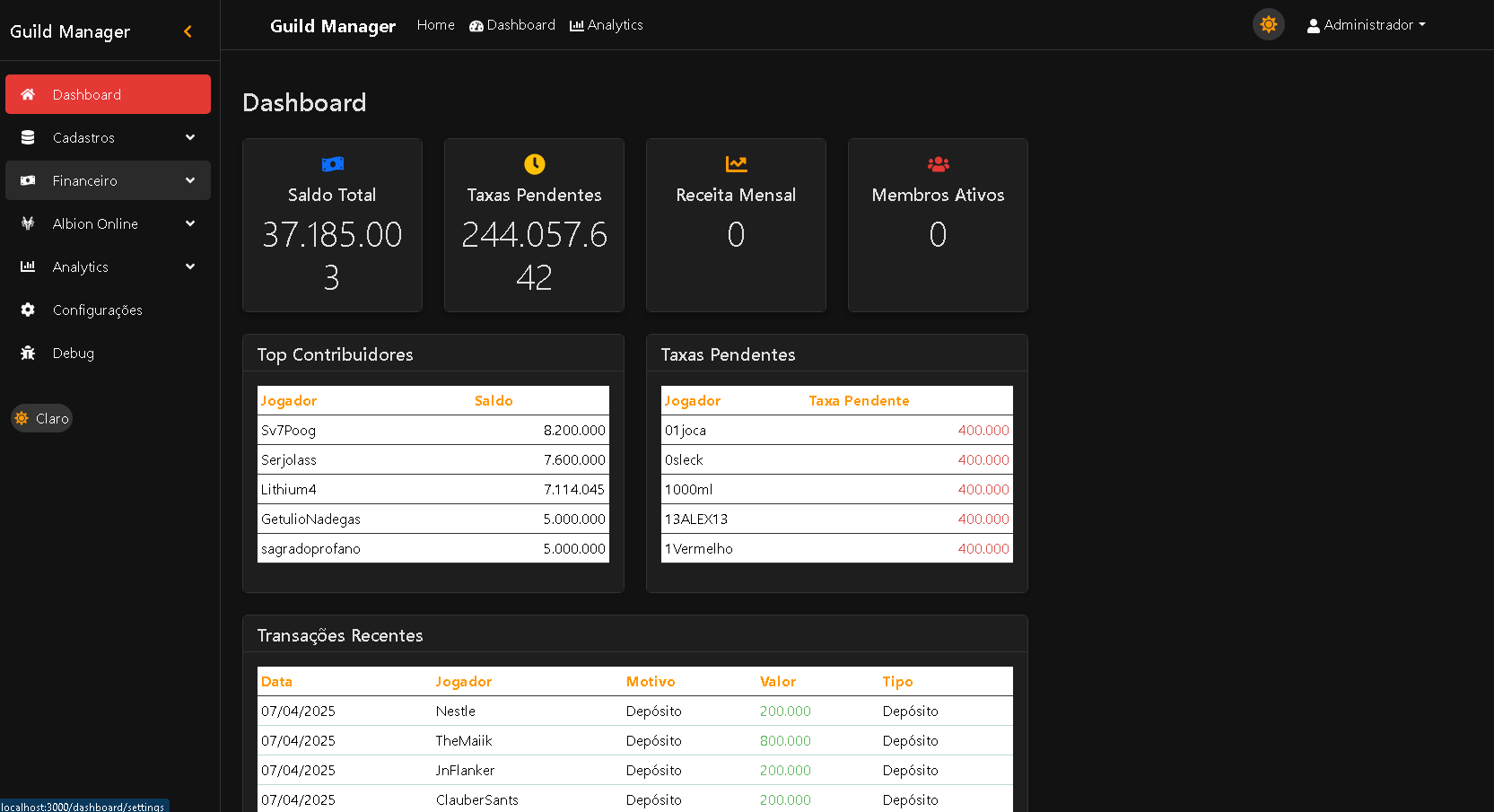 Dashboard Preview